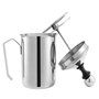 Lychee Mousseur à Lait Manuel,800ml en Acier Inoxydable Lait Frother avec Passoire Double pour Cappuccino et Café Latte