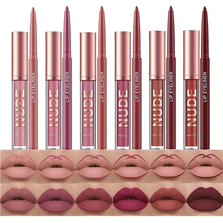 Skynest Ensemble de maquillage crayon à lèvres et rouge à lèvres