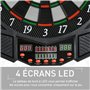HOMCOM Cible Jeu de fléchettes électronique 27 Jeux jusqu'à 8 Joueurs LED Haut-Parleur Noir