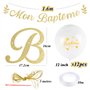 12 Ballons Mon Baptême et Bannière Banderole Pailleté Papier Baby Shower Guirlande Bunting Banner DIY Décoration Suspendue Festo