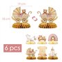 BETESSIN Lot de 6 Centres de Table en Nid d'abeille Décoration Table pour Baptême Fête de Naissance Baby Shower des Filles