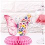BETESSIN Lot de 8 Décoration Table Anniversaire Motif Papillons Fleurs Gâteau d'Anniversaire Centres de Table en Nid d'Abeille p