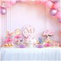 BETESSIN Lot de 8 Décoration Table Anniversaire Motif Papillons Fleurs Gâteau d'Anniversaire Centres de Table en Nid d'Abeille p