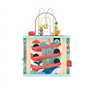 Hape Cube de Motricité Magique - Centre d'Activité Enfant 1 an - 5 Faces d'Activités - Animaux, Formes, Labyrinthe, Balles en Bo