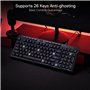 Redragon K515 Shiva Clavier de jeu à membrane RVB, 98 touches, toucher mécanique avec interrupteur linéaire, touches macro et mu