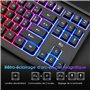 Rii RK104 Clavier Gamer Filaire rétroéclairage Clavier AZERTY de 2 Zones Compact de 87 Touches pour Ordinateur de Bureau pour PC