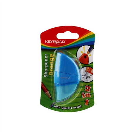 Matériau scolaire - Couleur orange - Taille-crayon avec réservoir et effaceur - Design compact et confortable prise en main - Ma