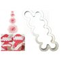 CHSYOO Set de 3 tailles gâteau roses cookie cutter, ustensiles de cuisson pour bricolage décoration fondant tartelettes massepai