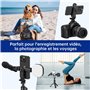 SYNCWIRE Adaptateur Trepied Smartphone, Support Telephone pour Trepied avec 2 Sabots Froids, Base Combinée avec Vis 1/4" et Supp