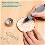 YIHUA 939-III Kit d'outils de pyrogravure Station de pyrogravure bois avec 2 stylos de pyrogravure (type fil-pointe) avec 20 emb