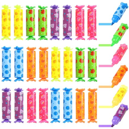 SULOLI 24pcs Surligneur Pastel Stylo Mini Fluo Surligneurs Feutres Coloriage Enfants Bonbon Surligneurs pour Maison Scolaire