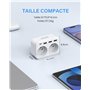 LENCENT Prise USB Secteur Chargeur, Multiprise Murale 6 en 1 avec 2 Sorties AC,1 Type C et 3 USB Multiprise duex Prise Française