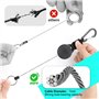 AiQInu 2 pièces Porte Clef Retractable, Porte Badge Enrouleur, Porte Badge Retractable, Porte Clef Extensible Cable Acier 60cm,