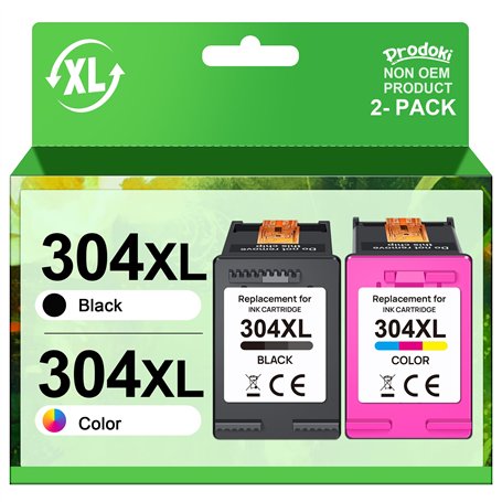 Prodoki 304XL Cartouches d'encre Remplacement pour HP Cartouche 304 Noir et Couleur pour Cartouche Encre 304 XL pour HP Deskjet