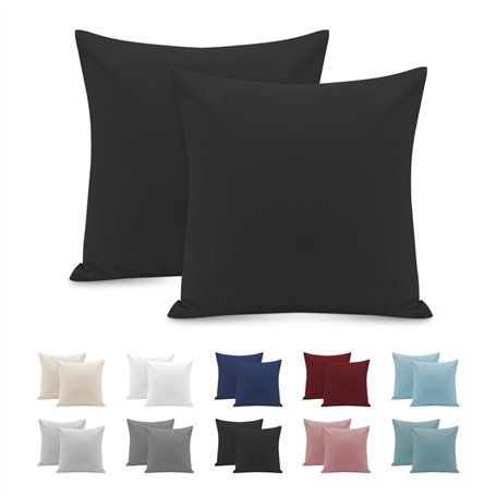 Taie Oreiller 65x65 Lot de 2 en Premium Microfibre - avec Fermeture Éclair Invisible- Housse Coussin Doux
