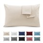Taie Oreiller 50x90 Lot de 2 en Premium Microfibre - avec Fermeture Éclair Invisible- Housse Coussin Doux