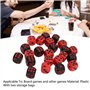 Lot de 48 Dés à 6 Faces, 15 Mm/0,6 Pouce en Plastique Noir et Rouge étanche Jeu de Dés de Jeu de Table Carré Dés avec 2 Sacs de
