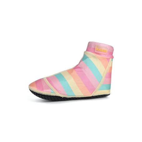 Duukies Chaussettes de bain à rayures pastel pour fille - Chaussettes de plage - Protection UV - Couleur : jaune - Chaussettes :