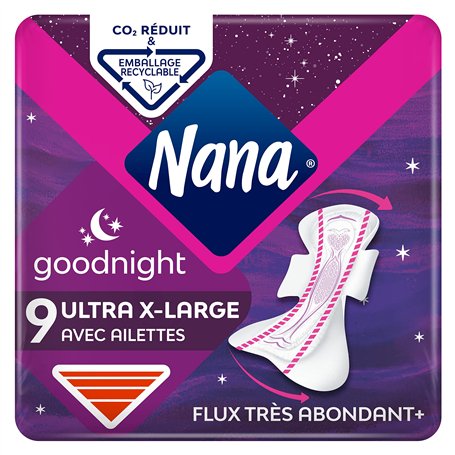 Nana Serviette ultra Goodnight Extra Large - Ensemble de 9 serviettes de table déco - Art imprimé mural - Salle à manger - Class