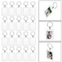 ZYNERY 20 Pcs Porte-Clés Photo, Personnalisé Porte-Clés Transparent en Acrylique pour Stocker des Photos, Key Chain double face
