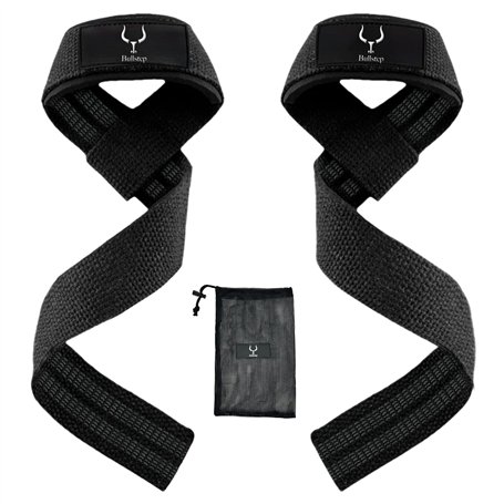 Bullstep - Sangle de Tirage Musculation | Lifting Straps | Bande de Tirage Musculation | Sangle Musculation Poignet Halterophili