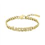 Lacoste Bracelet en Chaîne pour Femme Collection SCRIPT en Or Jaune avec des Cristaux - 2040063