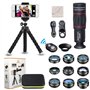 15 en 1 Kit de lentilles de caméra universel pour téléphone 18X Téléobjectif Objectif grand angle