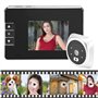 Visiophone Connecté Interphone Vidéo, 1,3 MP Judas Numérique, Caméra avec 3 Pouces LCD Moniteur, Judas de Porte Camera Surveilla
