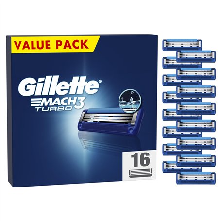 Gillette Mach3 Turbo Recharges De Lames De Rasoir Pour Homme