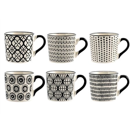 H&h set 6 tazze t vhera in stoneware cc 220