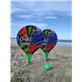 Raquettes de plage en bois raquettes de mer avec balle souple jeux raquette beach tennis plage jardin adulte garçons enfants cou