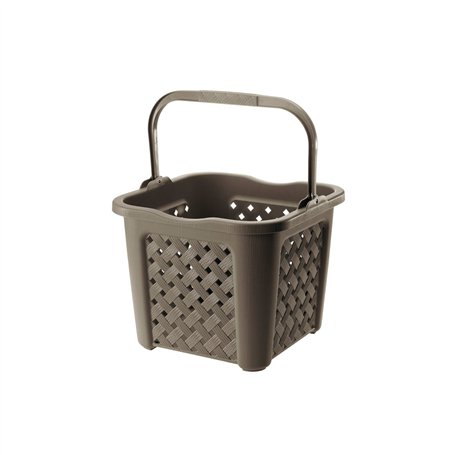 TONTARELLI Panier Linge Ariane avec Manche Lt 25 Wenge Lavable sous Eau reciclabile Plastique rectangulaire Marron