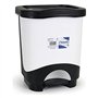 Tontarelli Seau à déchets avec pédale Noir Blanc