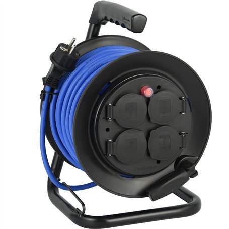 Electraline 29010 Rallonge Prolongateur électrique Outdoor Profesionnelle avec Enrouleur 25M