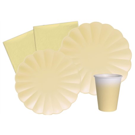 Ciao Kit Table Fête Party Flower Shape pour 8 Personnes (44 pièces: 8 Assiettes Ø23cm