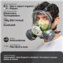 BLS Masque entier 5600 b-lock 221 A2P3 R | 1 masque entier + 2 filtres combinés 221 A2P3 R | Certifié CE | Fabriqué en Europe