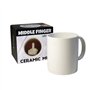 I-TOTAL® - Tasse en céramique thé/café avec dessins 3D intérieurs 9 x 8,5 x 9 cm (MIDDLE FINGER) 300 ml