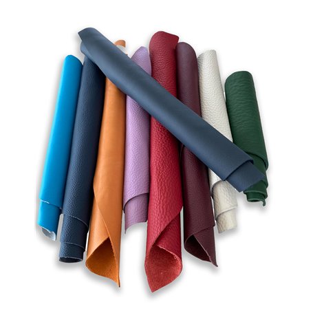 IPEA 1 kg Chutes de Cuir Colorés - Découpes Colorés de Vraie de Couleurs Mélangées en Tailles Aléatoires - Pièces de Cuir de For