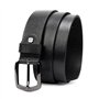 Pierre Cardin 507 KAM01 Ceinture élégante en cuir pour homme Boucle classique Noir Longueur de la sangle 125 cm