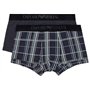 Emporio Armani Tartan Gift Box 2-Pack Trunk Les Troncs, Stampa SCOZZES/Marin, M pour des Hommes
