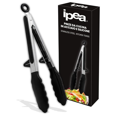 IPEA Pince de Cuisine en Acier Inoxydable avec Embouts en Silicone – Pinces Professionnelles pour Barbecue