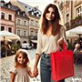 IPEA Sacs de Course Shopper en TNT - 5 pièces - Tote Bag - Dimensions 42 x 37 cm - Sac en Tissu non Tissé réutilisable pour le s