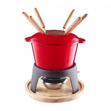 Lacor - 71711 - Service à fondue en fer forgé émaillé