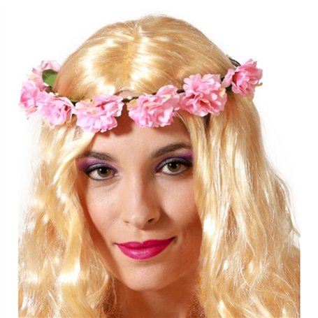 BigBuy Beauty Serre-tête fleurs roses