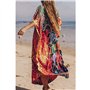 Longue Robe de Plage Maxi Kaftan Pareos Bohème Maillot De Bain Élegante Bikini Cover Up pour Femme, Convient M-5XL,Taille Unique