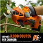 Kebtek Sécateur électrique Sans Fil Léger avec 2 Batteries- Diamètre de Coupe de 25 mm - Moteur Brushless 16.8V - Sécateur à b