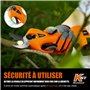 Kebtek Sécateur électrique Sans Fil Léger avec 2 Batteries- Diamètre de Coupe de 25 mm - Moteur Brushless 16.8V - Sécateur à b