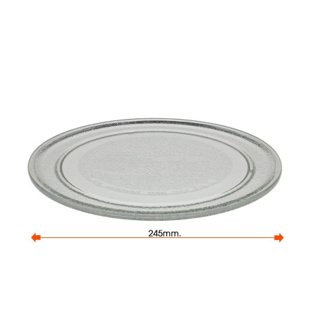 Plateau universel pour micro-ondes Ø 245 mm | Ancre lisse | Plateau en verre