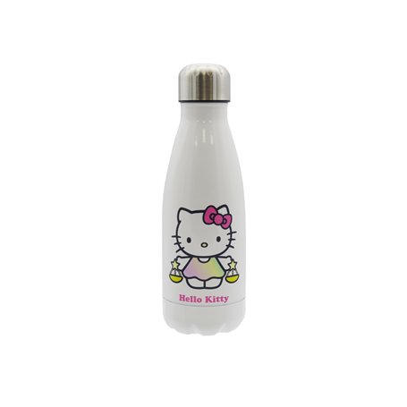 CYPBRANDS CyP Brands-Hello Kitty Sanrio Bouteille d'eau Bidon Gourde Horoscope Balance 550 ml Blanc Produit officiel