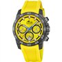 Lotus Montre pour Homme 18974/5 Chrono Boîtier en Fibre de Carbone Noir Bracelet en Caoutchouc Jaune